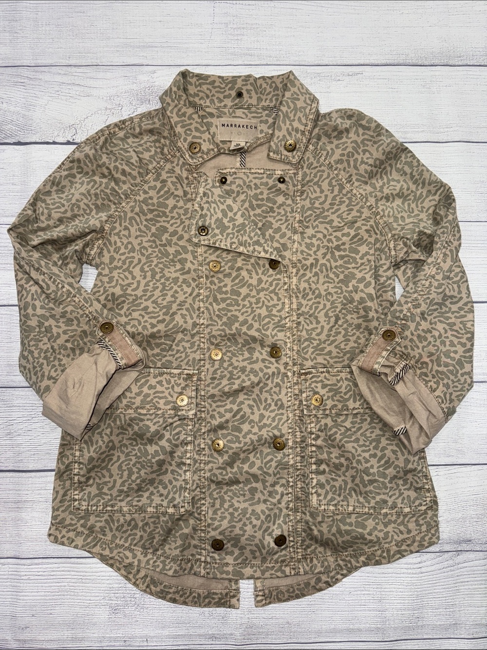 Marrakech Beige Leopard-Print Utility Jacket